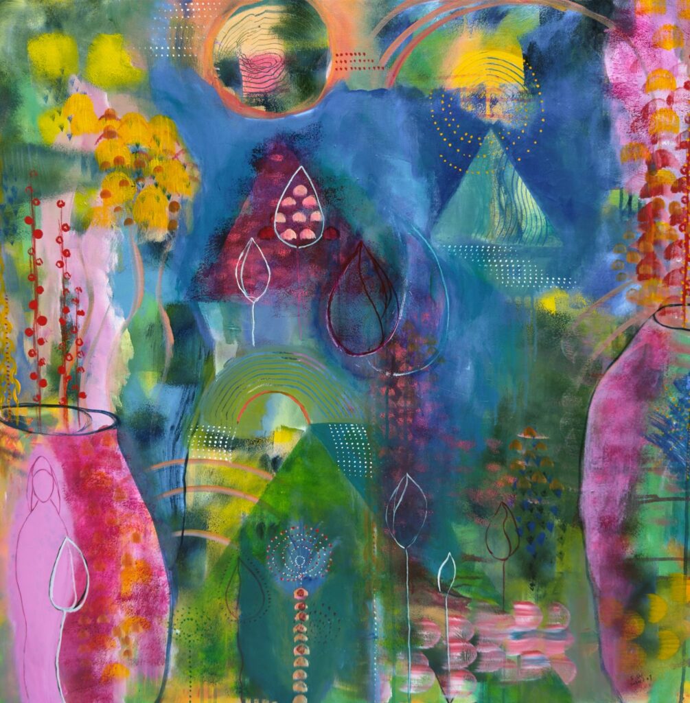 Lunar Renewal acrylic painting by Sophia Wang